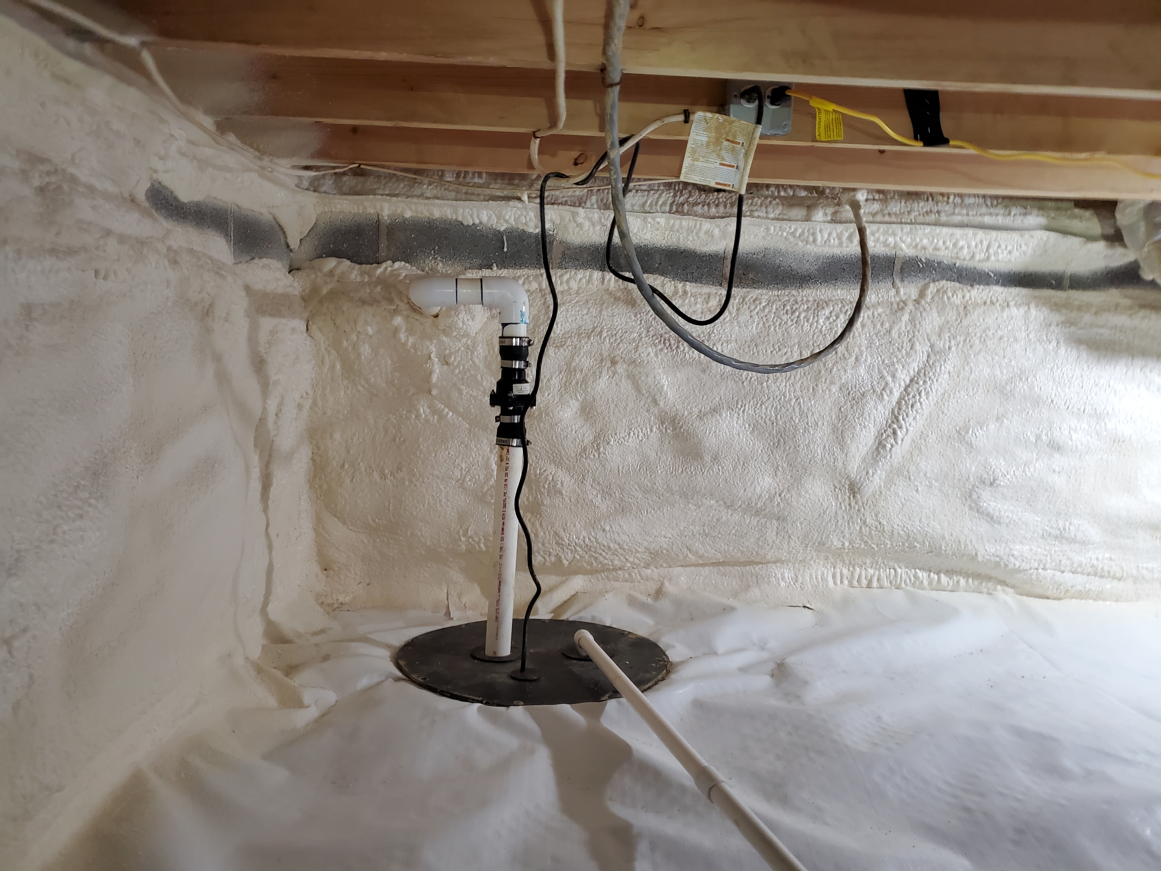 Photo of a sump pump installation in Easton, Maryland