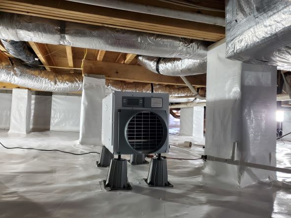 Photo of a dehumidifier installation in Easton, Maryland